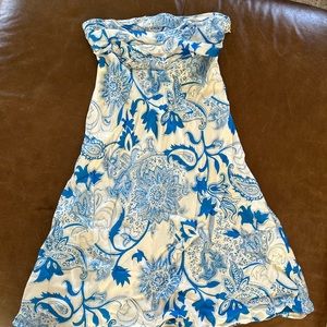 Tibi size 12 100% silk strapless dress
